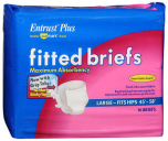 Entrust Plus Fitted Briefs Maximum Absorbency Large 16 EA