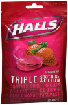 Halls Menthol Cough Suppressant/Oral Anesthetic Drops Strawberry