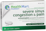 Health Mart Severe Sinus Congestion & Pain Cool Taste Caplets