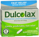 Dulcolax Medicated Laxative Suppositories 4 EA