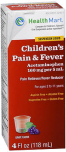 Health Mart Children's Pain & Fever Suspension Liquid Grape Flavor 4 OZ