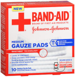 BAND-AID Gauze Pads Medium 10 EA