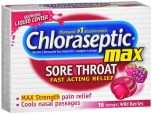 Chloraseptic Max Sore Throat Lozenges Wild Berries