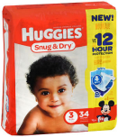 HUGGIES Snug & Dry Diapers Size 3