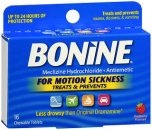 Bonine Motion Sickness Chewable Tablets Raspberry Flavored 16 TB