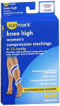 Sunmark Knee High Women's Compression Stockings 8-15 mmHg Beige Medium 3455698