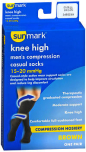 Sunmark Men's Compression Knee High Casual Socks 15-20 mmHg Brown Small