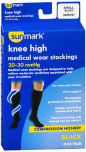 Sunmark Knee High Medical Wear Stockings 20-30 mmHg Black Small 3456191