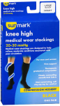 Sunmark Knee High Medical Wear Stockings 20-30 mmHg Black Large 3456217