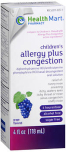 Health Mart Children's Allergy plus Congestion Oral Solution Grape Flavored