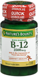 Nature's Bounty B-12 2500 mcg Quick Dissolve Tablets Natural Cherry Flavor