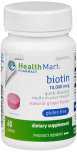 Health Mart Biotin 10,000 mcg Dietary Supplement Tablets Natural Grape Flavor