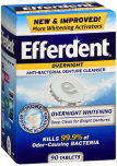 Efferdent Overnight Whitening Anti-Bacterial Denture Cleanser Tablets