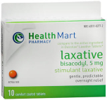 Health Mart Laxative Bisacodyl 5 mg Comfort Coated Tablets