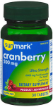 Sunmark Cranberry Ultra Strength 500 mg Dietary Supplement Tablets