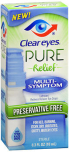 Clear Eyes Pure Relief Lubricant Redness Reliever Eye Drops Multi-Symptom