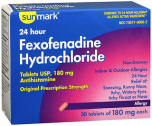 Sunmark 24 Hour Fexofenadine Hydrochloride 180 mg Tablets 30 TB