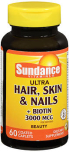 Sundance Ultra Hair, Skin & Nails + Biotin 3000 mcg per Serving Coated Caplets