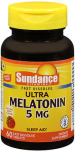 Sundance Vitamins Melatonin 5 mg Tablets Natural Berry Flavor