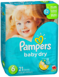 Pampers Baby Dry Diapers (21) Size 6 35+ lb