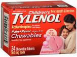 TYLENOL Children's Pain + Fever Chewables Tablets Bubblegum Flavor