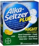 Alka-Seltzer Plus Night Cold Formula Effervescent Tablets Lemon