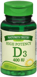 Nature's Truth D3 400 IU Vitamin Supplement Tablets