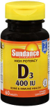 Sundance Vitamins High Potency D3 400 IU Vitamin Supplement Tablets