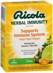 Ricola Herbal Immunity Supplement Drops Citrus