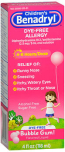 Benadryl Children's Dye-Free Allergy Liquid Bubble Gum Flavored