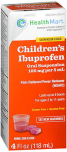 Health Mart Children's Ibuprofen Suspension Liquid Bubble Gum Flavor