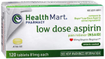 Health Mart Low Dose Aspirin 81 mg Tablets 120 TB