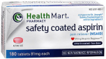 Health Mart Safety Coated Aspirin 81 mg Tablets.