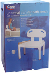 Carex Universal Transfer Bath Bench With Adjustable Legs B170-00
