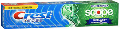 Crest Complete Multi-Benefit Fluoride Toothpaste Whitening + Scope Outlast Mint - 5.8 oz