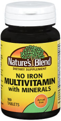 Nature's Blend Multiple Vitamin With Minerals Tablets No Iron - 100 Tablets