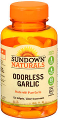 Sundown Naturals Odorless Garlic Softgels - 100 ct