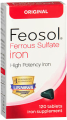 Feosol Ferrous Sulfate Iron Tablets Original - 120 Tablets