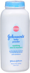 Johnson & Johnson Baby Powder Pure Cornstarch with Aloe & Vitamin E - 9 oz