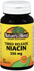 Nature's Blend Niacin 250 mg Tablets Timed Release