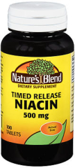 Nature's Blend Niacin 500 mg Tablets Timed Release