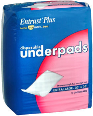 Sunmark Entrust Plus Disposable Underpads Extra Large - 72 ct