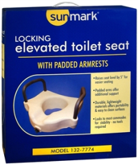 Sunmark Locking Elevated Toilet Seat With Padded Armrests