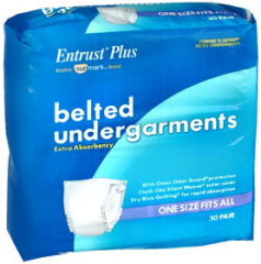 Sunmark Entrust Belted Undergarments One Size - 4 pks of 30 ct