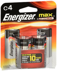 Energizer MAX Alkaline Batteries Size C - 4 pk