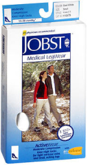 JOBST ActiveWear Knee High Socks Moderate Compression Closed Toe Cool White Small