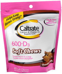 Caltrate Chocolate Truffle 600+D Calcium Supplement Soft Chews - 60 ct