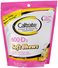 Caltrate Calcium Vitamin D Soft Chews Vanilla - 60 ct