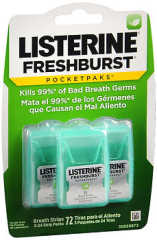 Listerine PocketPaks Breath Strips Fresh Burst - 6 Packs of 72