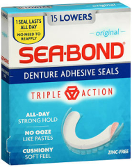 Sea-Bond Denture Adhesive Wafers Original, Lowers - 15 ea.